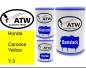 Preview: Honda, Caroline Yellow, Y-3: 500ml Lackdose + 500ml Klarlack + 250ml Härter - Set, von ATW Autoteile West.